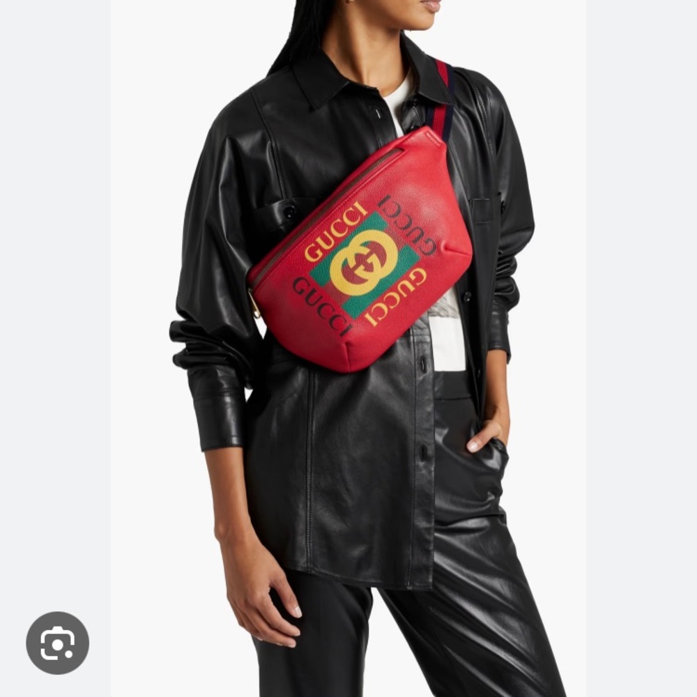 BRAND NEW GUCCI FANNY PACK SLING CROSSBODY RED LEATHER BELT BAG